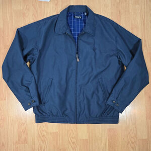 Vintage Y2K Chaps Ralph Lauren Mens Navy Blue Harrington Jacket L Preppy Classic